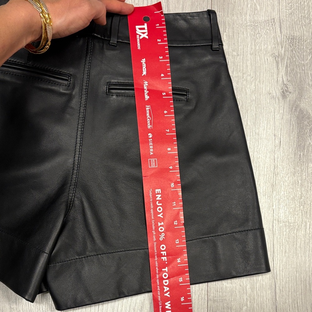 PAIGE Black High Waist Genuine Leather Shorts! Butter Soft - Picture 9 of 10